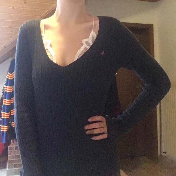 Old Navy Sweaters - Old Navy Perfect Fit Sweater Blue with Pink Logo